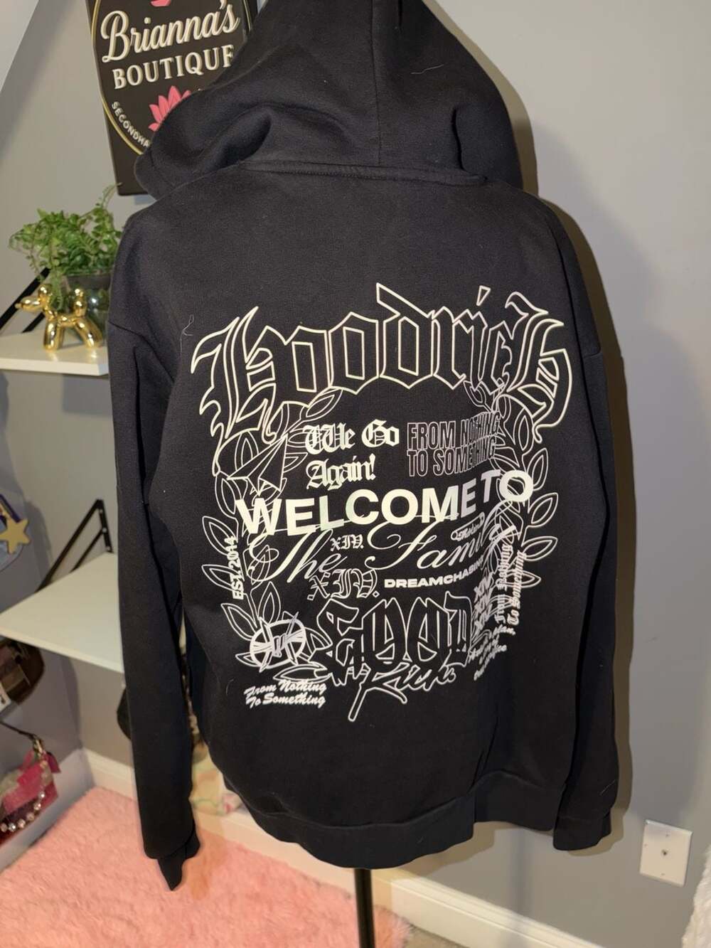 Hoodrich From Nothing To Something Full Zip Hoodie Black Size XS